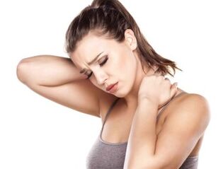 Tá osteochondrosis an mhuineál ag an cailín
